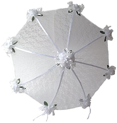 Party Favors Plus 36 Bridal Shower Wedding White Lace and Roses Umbrella