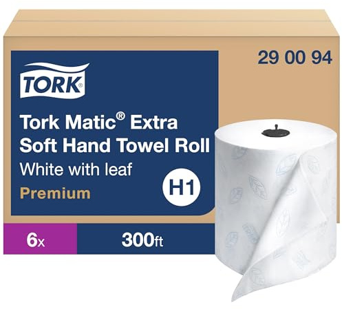 Tork 290094 Premium Extra suave de papel toalla de mano Rollo, Blanco (Pack de 6)