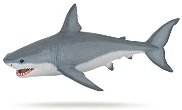 Papo - Figurine Requin Blanc - Jouet Enfant dès 3 Ans - Idée Cadeau Océan - 17,8 x 11,8 x 6,2 cm - Prédateur Marin Réaliste - Peint à la Main - Collection Monde Marin - 56002