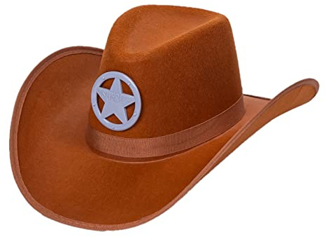 Dress Up America Chapeau De Cowboy De Shérif Pour Garçons - Chapeau De Cowboy Brun De Shérif Pour Ensemble De Déguisement Et Jeu De Rôle
