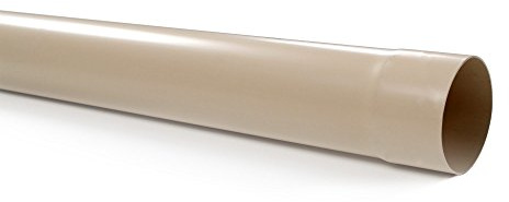 First Plast - Gouttière PVC 25 demi-ronde - Tube de descente gouttière 25 - Ø80 sable 2 m -