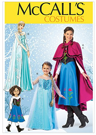 McCall's Costumes Ice Queen and Ice Princess Costume Sewing Pattern, Adult and child Sizes S-M-L-XL