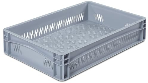 kaiserkraft FRANKEL Bac normes Europe | L x l 600 x 400 mm | fond et parois ajourés | hauteur 120 mm