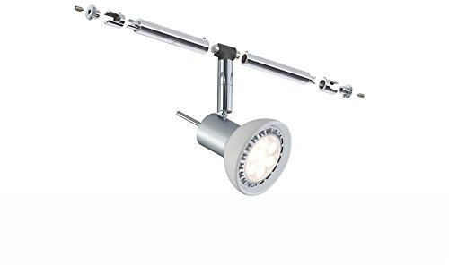 Paulmann 94131 Cable Lighting System – Sheela Single Spot Light Extension Max 10 Watt Matt Chrome/Opal Wire Cable Lighting System Without Bulbs
