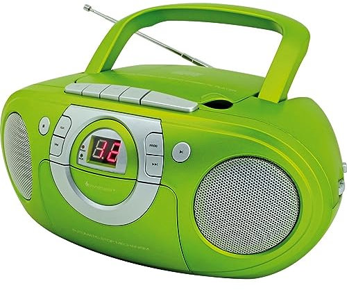 Soundmaster SCD5100GR Radio Kassettenspieler mit CD Spieler in grün