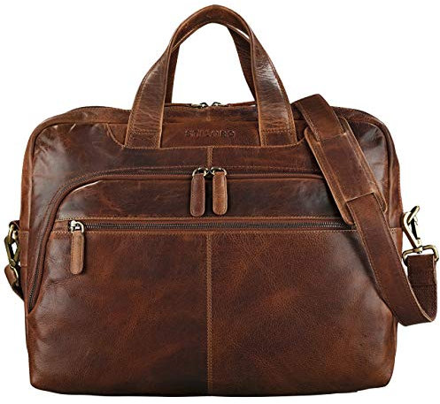 STILORD Lias Echtleder Umhängetasche für Herren - Stilsicher ins nächste Meeting Farbe:kara - cognac