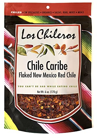 Los Chileros New Mexico Crushed Chile Caribe, Red, 6 Ounce