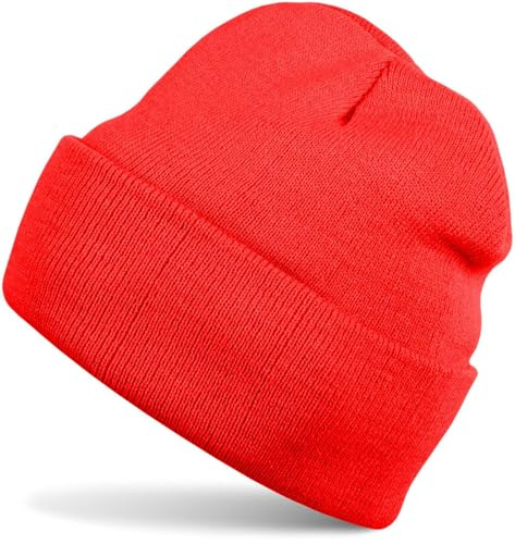 styleBREAKER Unisex Strickmütze Beanie Umschlag Polyacryl, Rot