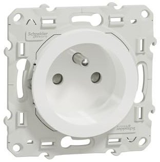 Schneider Electric - Odace, Lot de 40 Prises de Courant 2P+T Blanc (1 repiquage) - S523059P