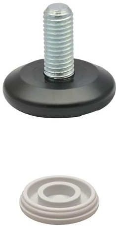 WAGNER 4er-Set Verstellfuß/Nivellierfuß starr Ø 37 mm, schwarz, Gewindestift M10 x 25 mm, Möbelgleiter - Kunststoff Hyper - Durchmesser Ø 30 mm inklusiv - Made in DE - 15832500