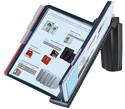Officeforce Wand Sichttafelsystem Vorlagenhalter - 10x Sichttafeln A4 - Mehrfarbig Dokumentenhalter für Messehallen, Restaurants, Büro, Lager, Behörden erweiterbar (01123)
