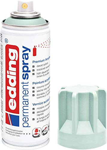 edding 5200 Permanent Spray - milde minze matt - 200 ml - Acryllack zum Lackieren und Dekorieren von Glas, Metall, Holz, Keramik, Kunststoff, Leinwand - Lackspray, Acrylspray, Farbspray