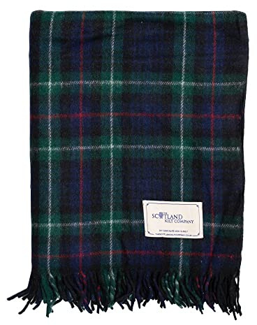 The Scotland Kilt Company Scottish Throw Large Wool Tartan Rug in MacKenzie - Warm Picnic Travel Blanket - 60 x 70”