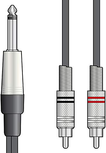 Chord m6j-2r150 jack mono da 6.3 mm a 2 RCA cavo