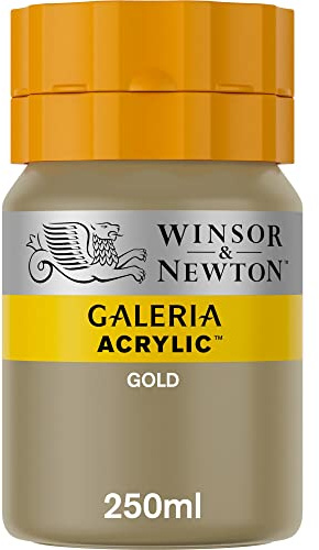 Winsor & Newton 2137283 Galeria Acrylfarbe, hohe Pigmentierung, lichtecht, buttrige Konsistenz, 250 ml Tube - Gold
