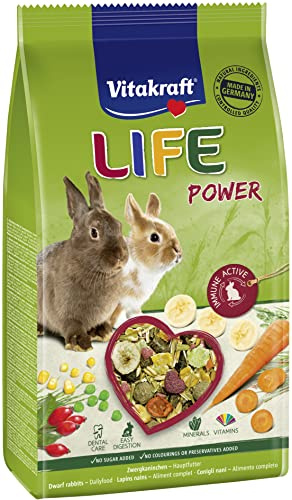 Vitakraft Life Power – Komplettfutter für Zwergkaninchen, 5 x 600 g