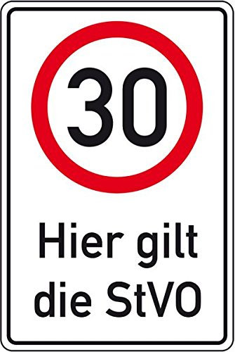 LEMAX® Hinweisschild 30 - Hier gilt die StVO, Aluminium RA0, reflektierend, 600x900mm