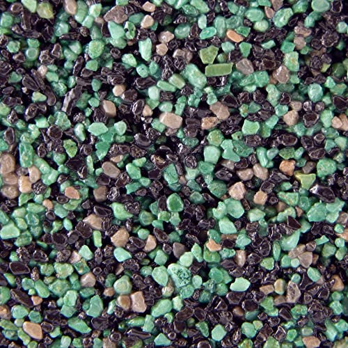 Terralith Buntsteinputz 15kg in grün-schwarz-natur, Sockelputz für Innen und Außen mit Reinacrylat Bindemittel aus Naturstein, 1-2mm Körnung (BSP34)