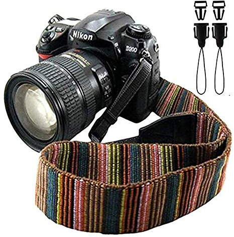 Correa Bailsy para colgar cámara al cuello, universal y colorida con estilo bohemio, apta para todas las cámaras réflex digital Nikon, Canon, Sony, Olympus, Samsung, Pentax, Fujifilm