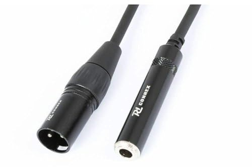 Power Dynamics Short Male XLR to 6.3mm Female Jack Cable 15cm Lead - Professional Audio Connector Cable for Noise-Free Signal Transmission in Studio, Stage or Recording Setups