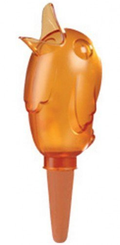 Scheurich Wasserspender Bördy M | 3 x Orange | 220ml Füllmenge | Bewässerungskugel klein mit Ton Fuß | Wasserspender Pflanzen und Blumen Terrakotta Stiel