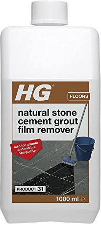 HG Natural Stone Cement & Lime Film Remover 31, Acid Free, Removes Cement Residue Safely, for Marble, Granite & All Other Types of Calciferous Natural Stone – 1 Litre (216100106)