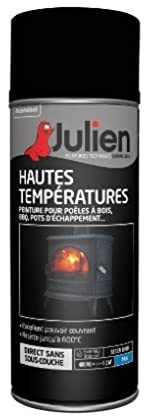 Julien Peinture Aérosol de Protection Hautes Températures - Noir Mat 400ml