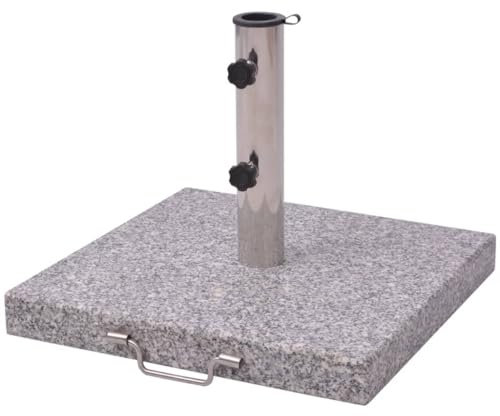vidaXL Schirmständer Sonnenschirmständer Sonnenschirmhalter 2 Adapter für Mastdurchmesser 38 und 48 mm Polierter Granit und Edelstahl 45cm 29kg