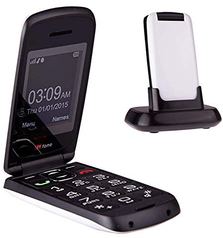TTfone Star Clamshell Flip Mobile Phone, White