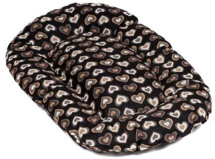 adena Hundekissen oval 60 x 35 cm - Herzen braun