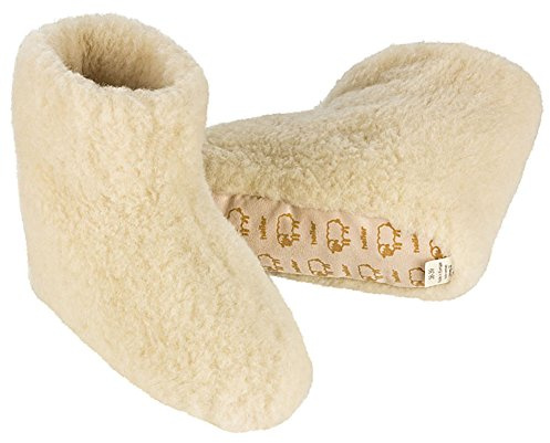 Hausschuhe aus 100% Schafwolle – Öko-Tex® Standard 100 – Made in Germany – Unisex Farbe: Weiß