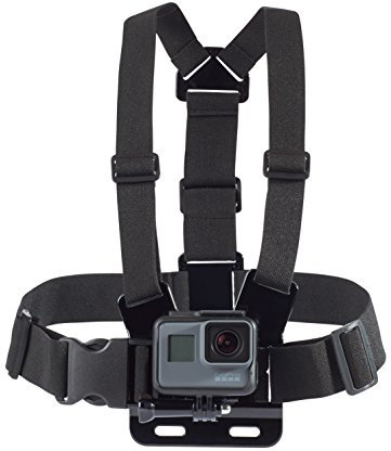 Amazon Basics Harnais de Poitrine Ajustable pour GoPro et Caméras d'Action, Léger & Confortable - Noir