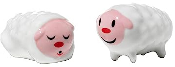 Alessi Tiny Little Sheep | AMGI10SET3 - Set bestehend aus 2 Figuren edles Design, Porzellan
