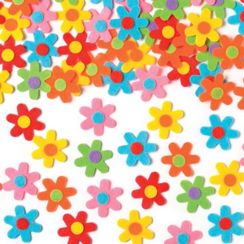 Baker Ross Selbstklebende Filz-Blumen zum Basteln für Kinder ideal für Frühling und Karnival - 60 Stück