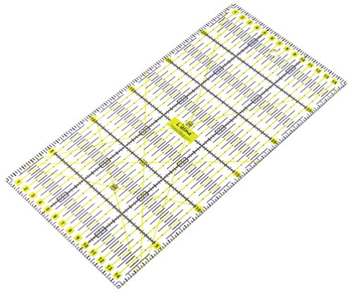 Lialina® Transparentes Universal Patchwork-Lineal 15 x 30 cm / 2farbiger Druck cm Linien Raster 30/45/60 Grad Winkel-Maße/Papier + Stoff exakt mit Rollschneider zuschneiden