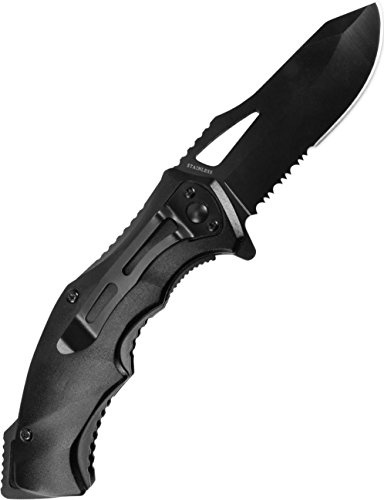 normani Taktisches Jagd Klappmesser Black Edition II Schwarz ONESIZE