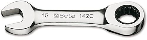 BETA 142C 13 - Chiavi combinate a forchetta e poligonale diritte a cricchetto cromate