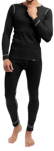 Celodoro CFLEX - Set de Ropa térmica y para esquí para Hombre - Camiseta y pantalón - Tecnología POLARDRY - Negro/Gris - X-Large