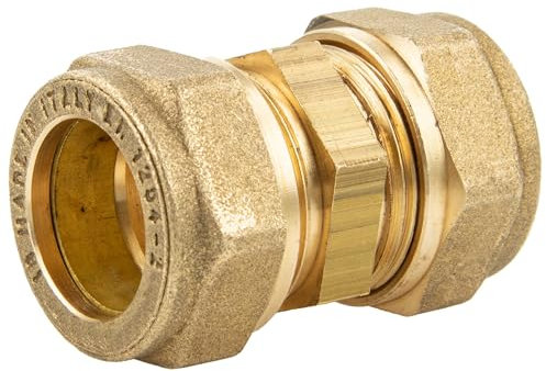 tecuro Messing-Klemmringverschraubung 15x15 mm für Trinkwasser DVGW W 534, kompatibel mit Kupferrohren und Präzisionsstahlrohren, metallisch dichtend