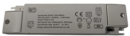 LEDLUX CC4466 conduit le pilote DC Led Driver 1500mA 30V-60VDC 60W alimentation à courant constant pour panneau LED 60X60cm 120X30cm