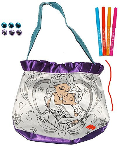alles-meine.de GmbH Bastelset zum Bemalen - für Tasche - Tragetasche - die Eiskönigin - Frozen - abwischbar groß + mit Glitzer Steine - Kindertasche Tasche Stoff - für Mädche..