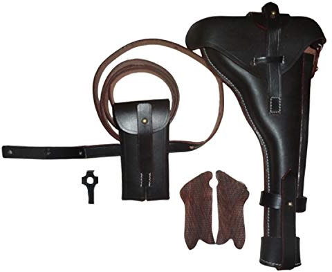 warreplica Artillerie Luger P08 Holster 8 Fass mit Werkzeug & Handgriffe - Reproduktion