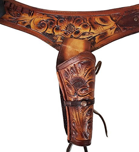 Modestone 44/45 Western Leather Holster Pistolengürtel Rig Revolver 40 Tan