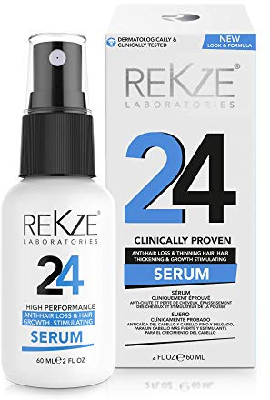 REKZE 24 Traitement Anti-Perte De Cheveux Cliniquement Prouvé, Stimulant La Croissance Des Cheveux, Dresseur DHT Pour Amincissement, Epaississement Et Repousse Des Cheveux