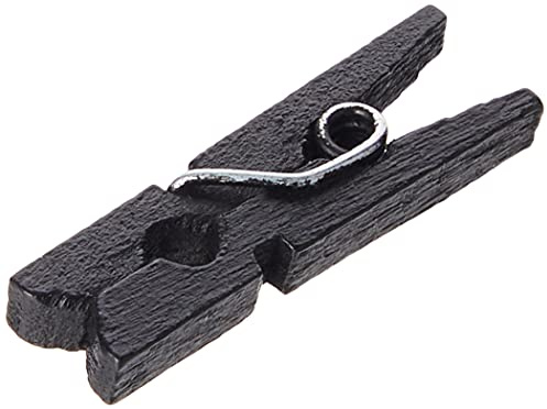 arkCRAFT 100 Mini Pinces à Linge en Bois (Noir).