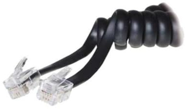 S/CONN maximum connectivity Telefonhörer Spiralkabel RJ10 4P4C Hörer Kabel Kupfergemisch vergoldete Kontakte schwarz 7,5m