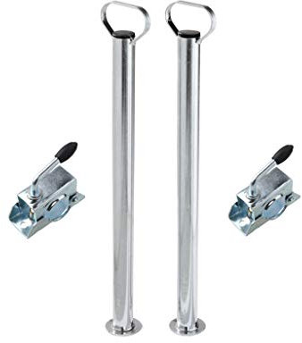 2 Stützen & 2 Klemmhalter für Anhänger, Trailer, Caravan