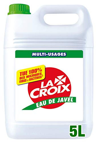 LA CROIX - Eau de Javel La Croix 3,6 % Désinfectant - Tue 100 % des Microbes, Virus et Bactéries - Nettoyant Ménager Multi-Usage - Hygiène Parfaite - Bidon 5 L