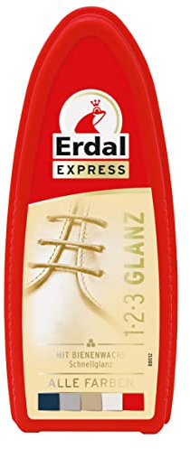 Erdal Express 1-2-3 Glanz Schwamm zur Schuhpolitur für Glattleder - farblos - 3er Pack (3 x 52 g)