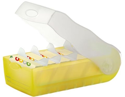 HAN Lernkartei CROCO – genial einfach Vokabeln lernen dank 5-Fächer-Lernsystem, DIN A8 Karteikasten, transluzent-gelb, 998-653